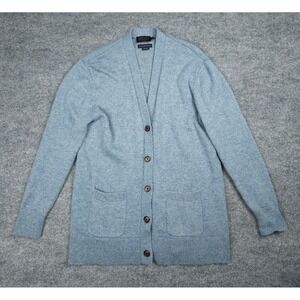 Pendleton Washable Wool Cardigan Sweater Small Blue Button Front Pocket Shetland